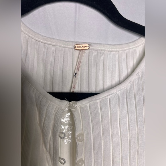 Free People Twice As Nice Maxi Tunic Top White Buttondown Sleeveless (XS)  NWOT - Picture 6 of 9